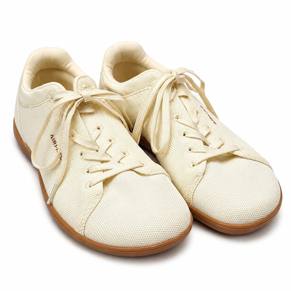 AIRHAS Minimalist Barefoot Sneaker Sz 7.5 Ivory Lightweight Breathable Unisex